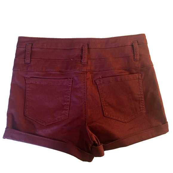 Mossimo Shorts Size 8/29 Maroon Red Wine High Rise Stretch Women's 30x2 - Picture 2 of 5